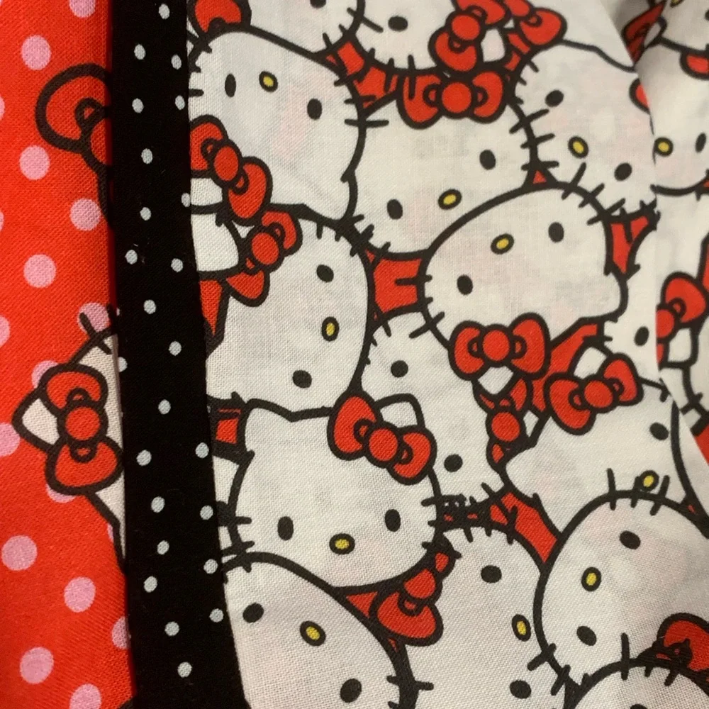 Handmade Hello Kitty Cotton Pillowcase - Red Polka Dot Standard Bedding like new